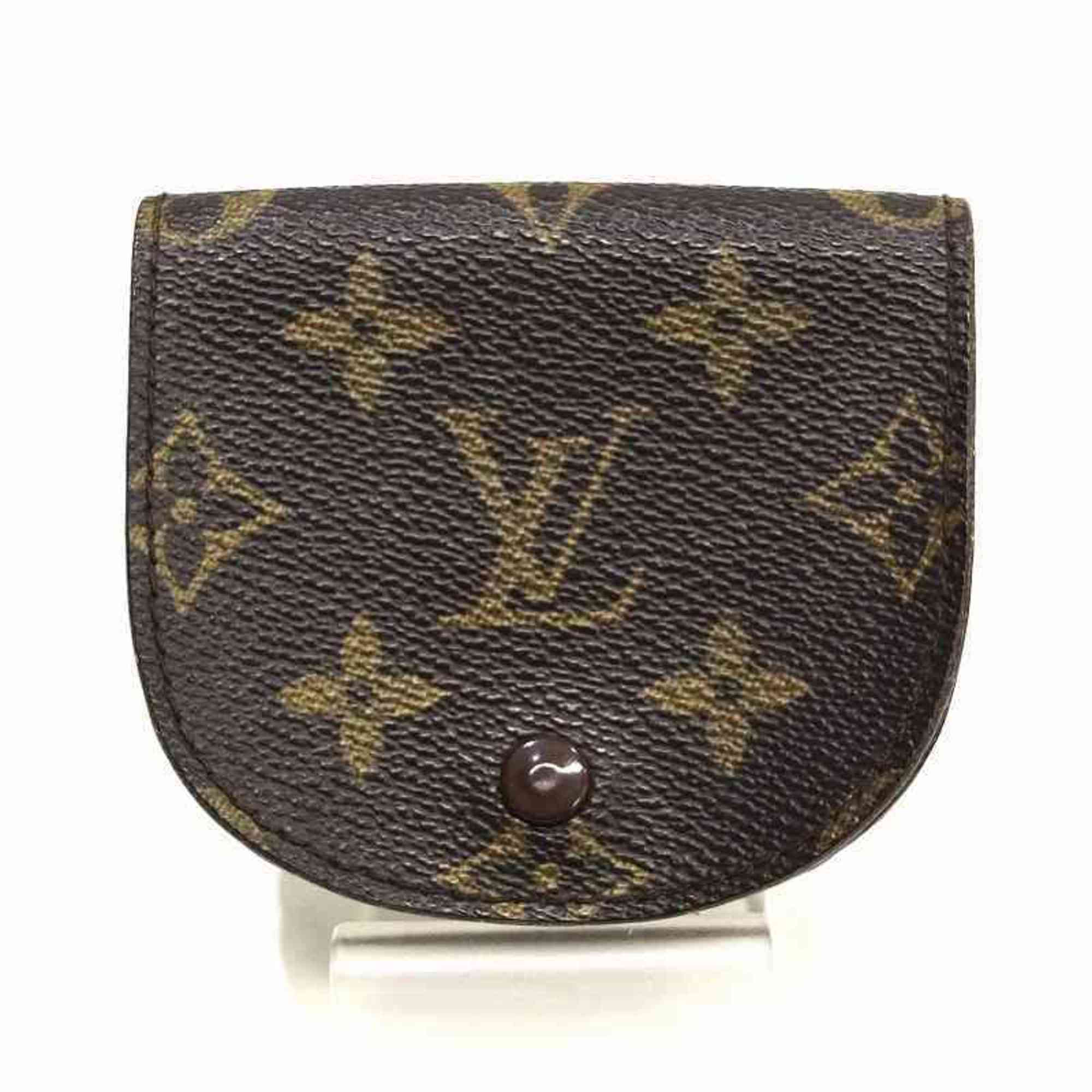 Louis Vuitton Portomone Guze M61970 Monogram Coin Case Wallet Fold Brown Purse